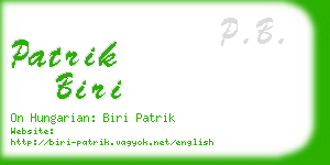 patrik biri business card